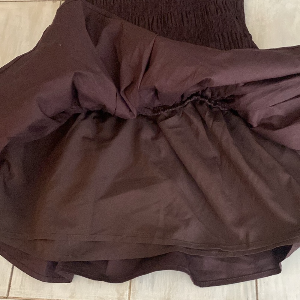 Peppermayo Chocolate Brown Smocked Mini Dress - Picture 3 of 4